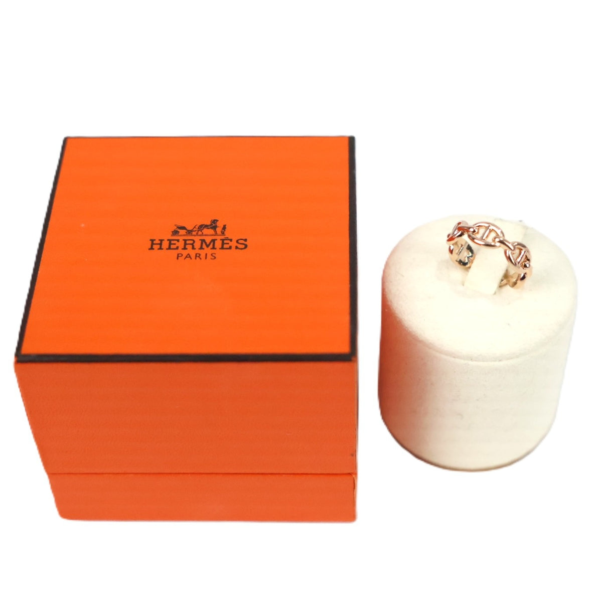HERMES H110025B Chaine d'Ancre Enchainee Small Model #48 Ring