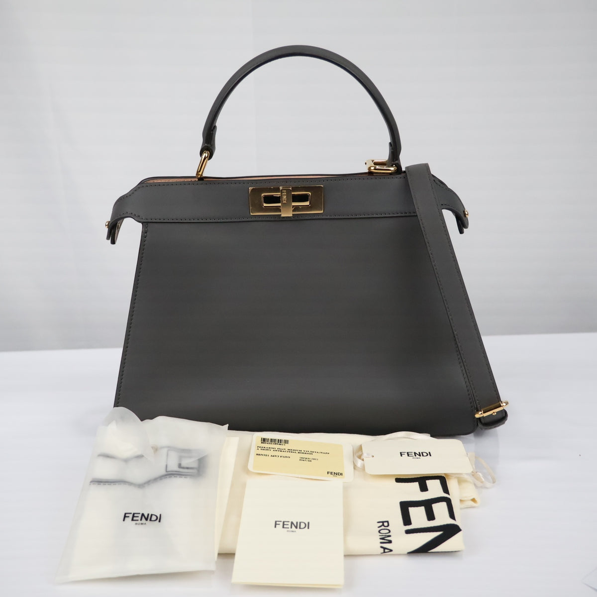 FENDI 8BN321 A6V3 PEEK A BOO I SEE U MEDIUM HANDBAG