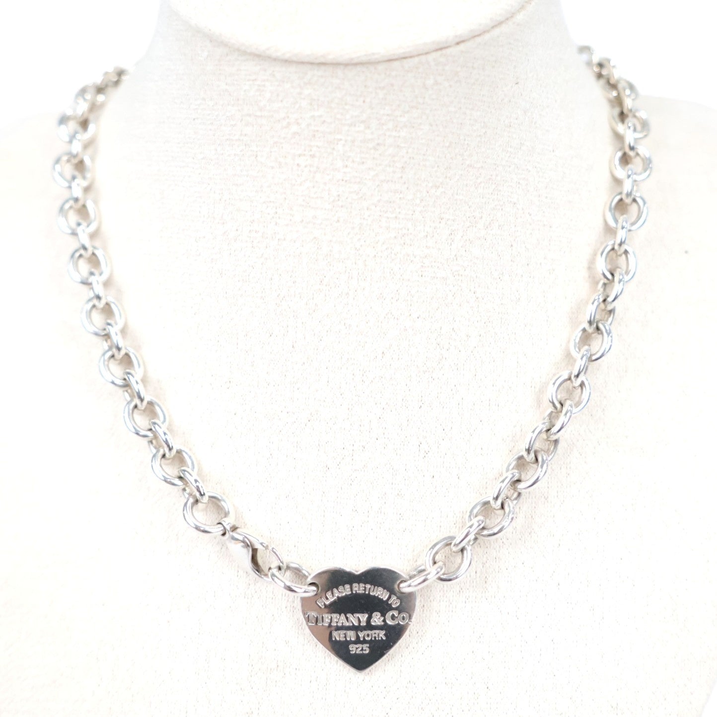 TIFFANY & Co. 60115712 Return to Tiffany Heart Tag Chain Link Choker Necklace