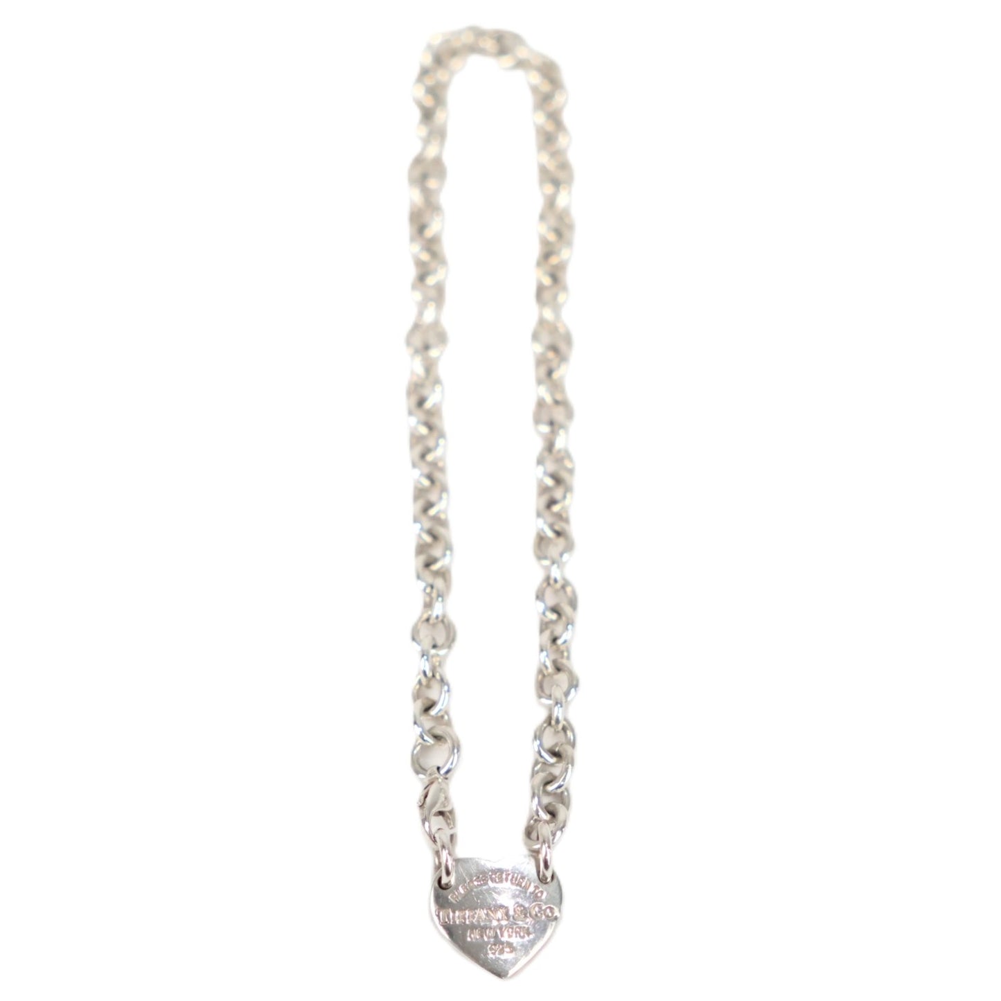 TIFFANY & Co. 60115712 Return to Tiffany Heart Tag Chain Link Choker Necklace