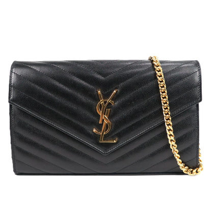 SAINT LAURENT 377828 BOW01 CASSANDRA WALLET ON CHAIN