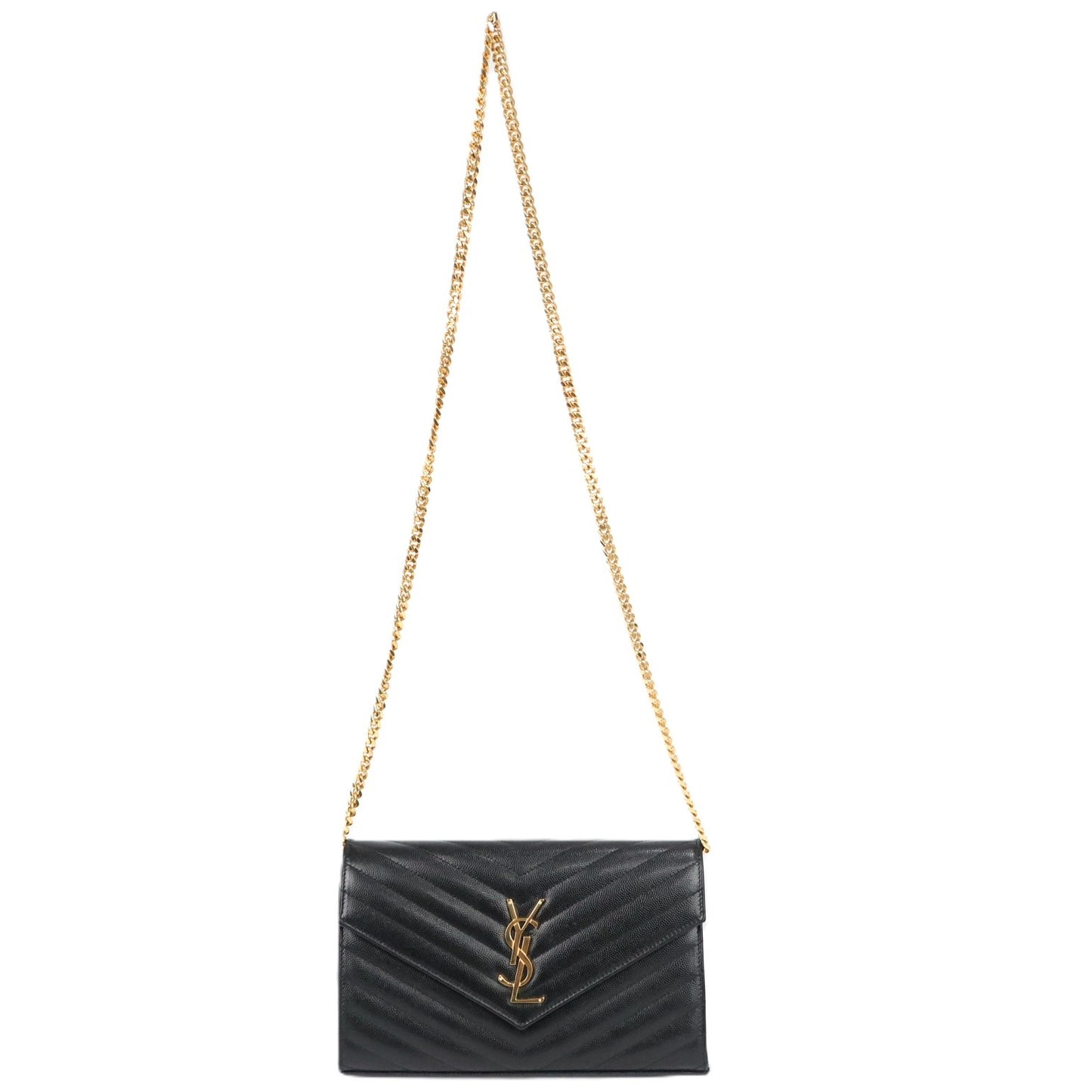 SAINT LAURENT 377828 BOW01 CASSANDRA WALLET ON CHAIN
