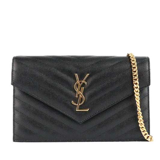 SAINT LAURENT 857605 BOW01 CASSANDRE ENVELOPE WALLET ON CHAIN