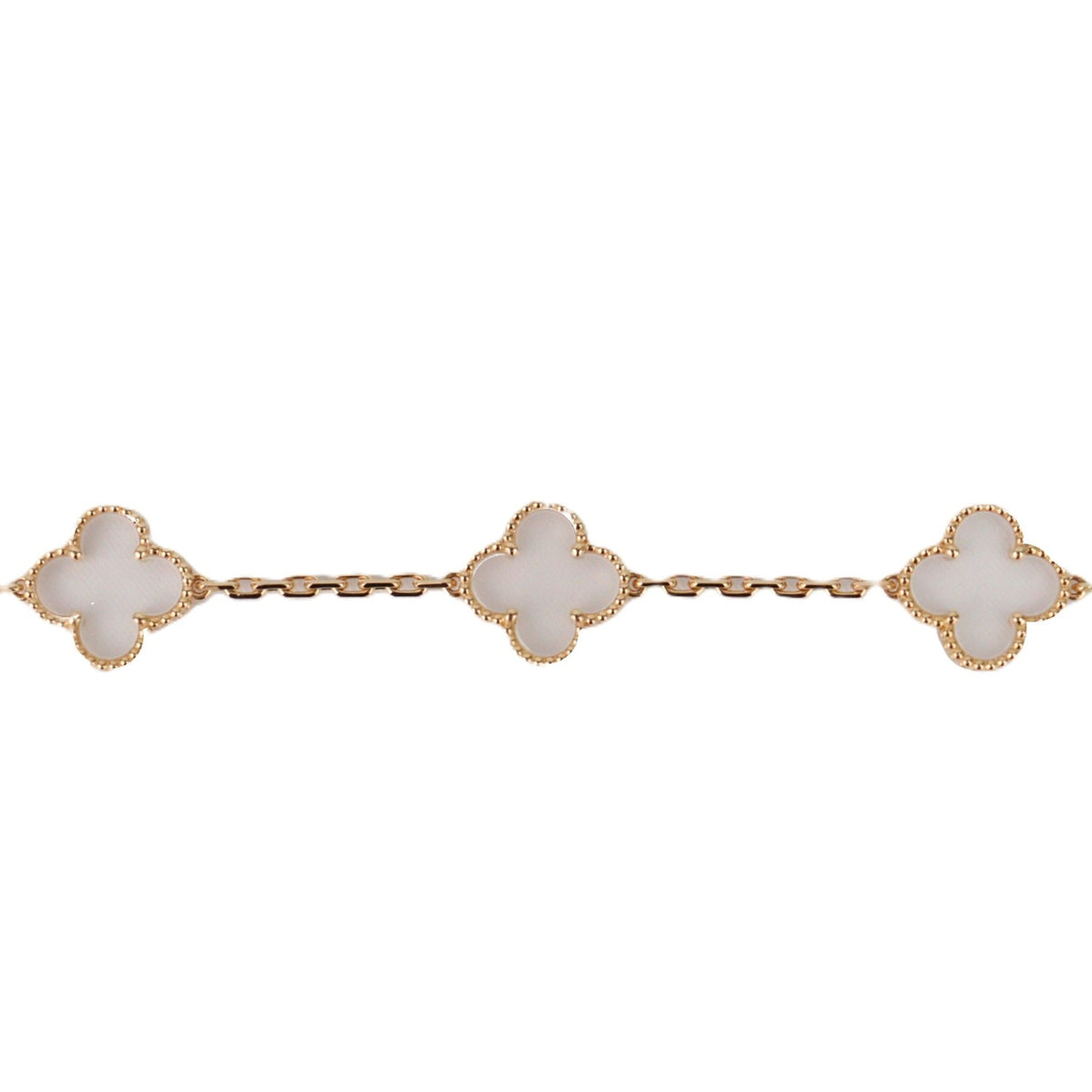 Van Cleef & Arpels VCARP39D00 Vintage Alhambra Rock Crystal 5-Motifs Bracelet