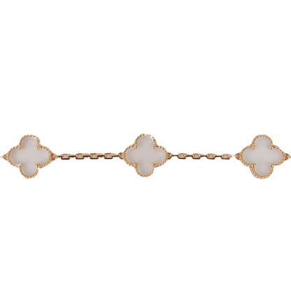 Van Cleef & Arpels VCARP39D00 Vintage Alhambra Rock Crystal 5-Motifs Bracelet