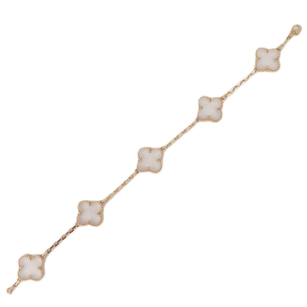 Van Cleef & Arpels VCARP39D00 Vintage Alhambra Rock Crystal 5-Motifs Bracelet