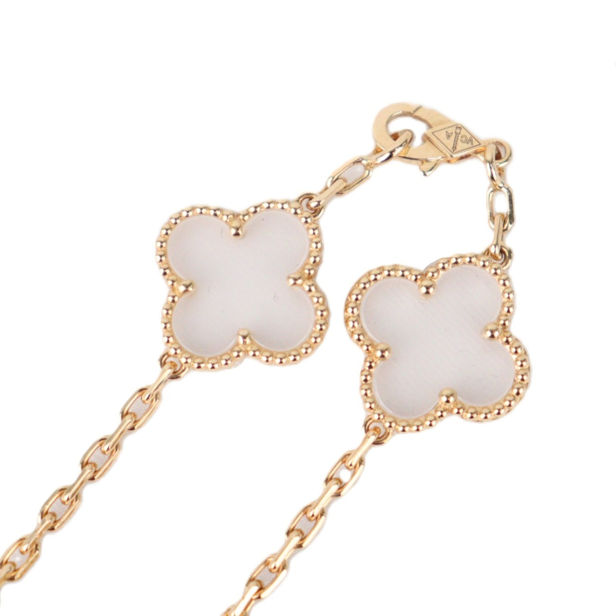 Van Cleef & Arpels VCARP39D00 Vintage Alhambra Rock Crystal 5-Motifs Bracelet