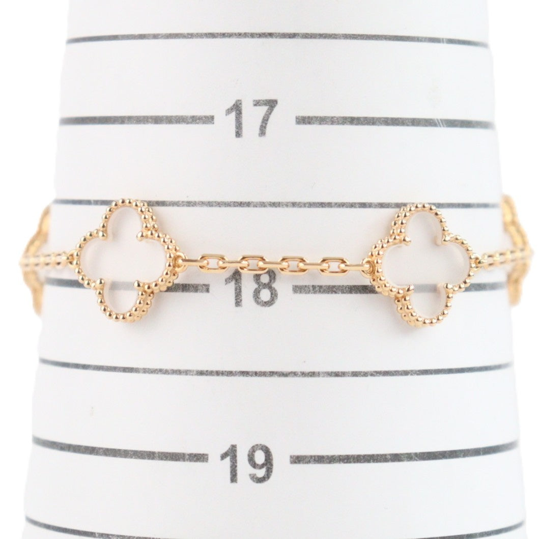 Van Cleef & Arpels VCARP39D00 Vintage Alhambra Rock Crystal 5-Motifs Bracelet