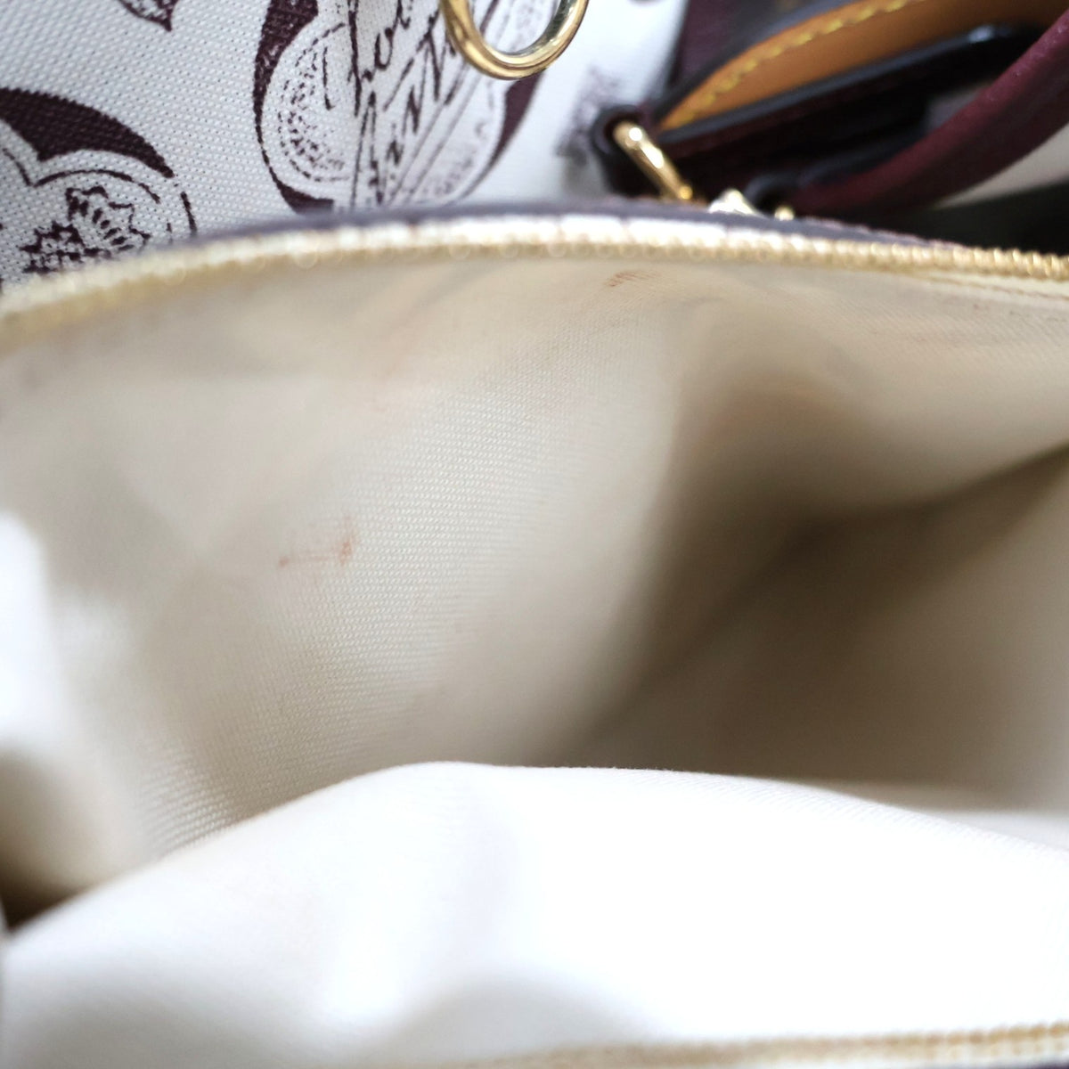 LOUIS VUITTON M28377 NEVERFULL INSIDE OUT MM TOTE BAG