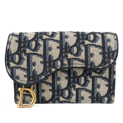 DIOR S5611CTZQ SADDLE BLOOM CARD HOLDER