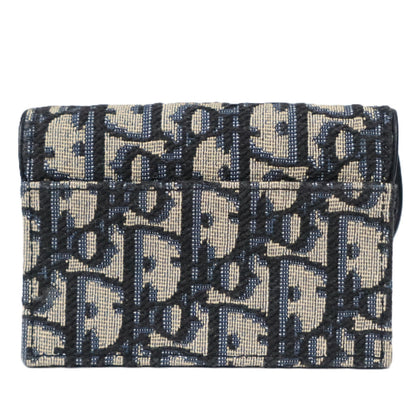 DIOR S5611CTZQ SADDLE BLOOM CARD HOLDER