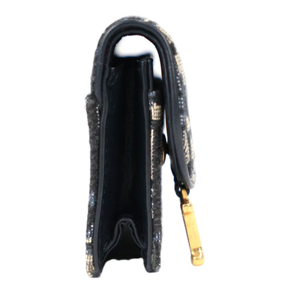 DIOR S5611CTZQ SADDLE BLOOM CARD HOLDER