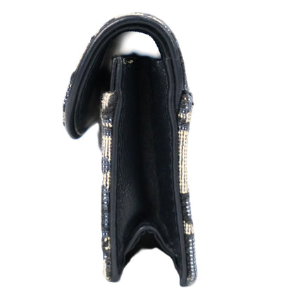DIOR S5611CTZQ SADDLE BLOOM CARD HOLDER