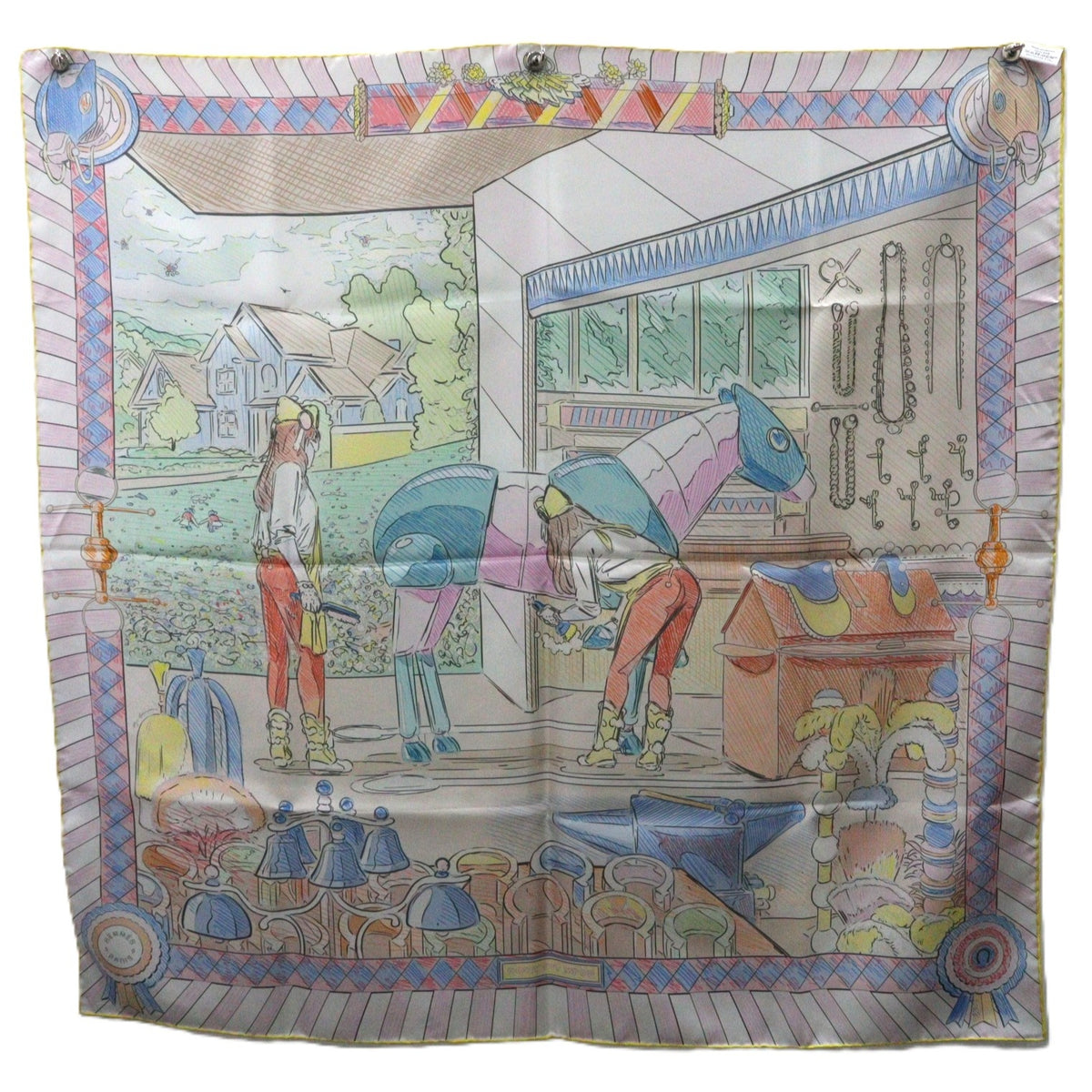 HERMES 904207S CARRE90 DOUBLE FACE SCARF
